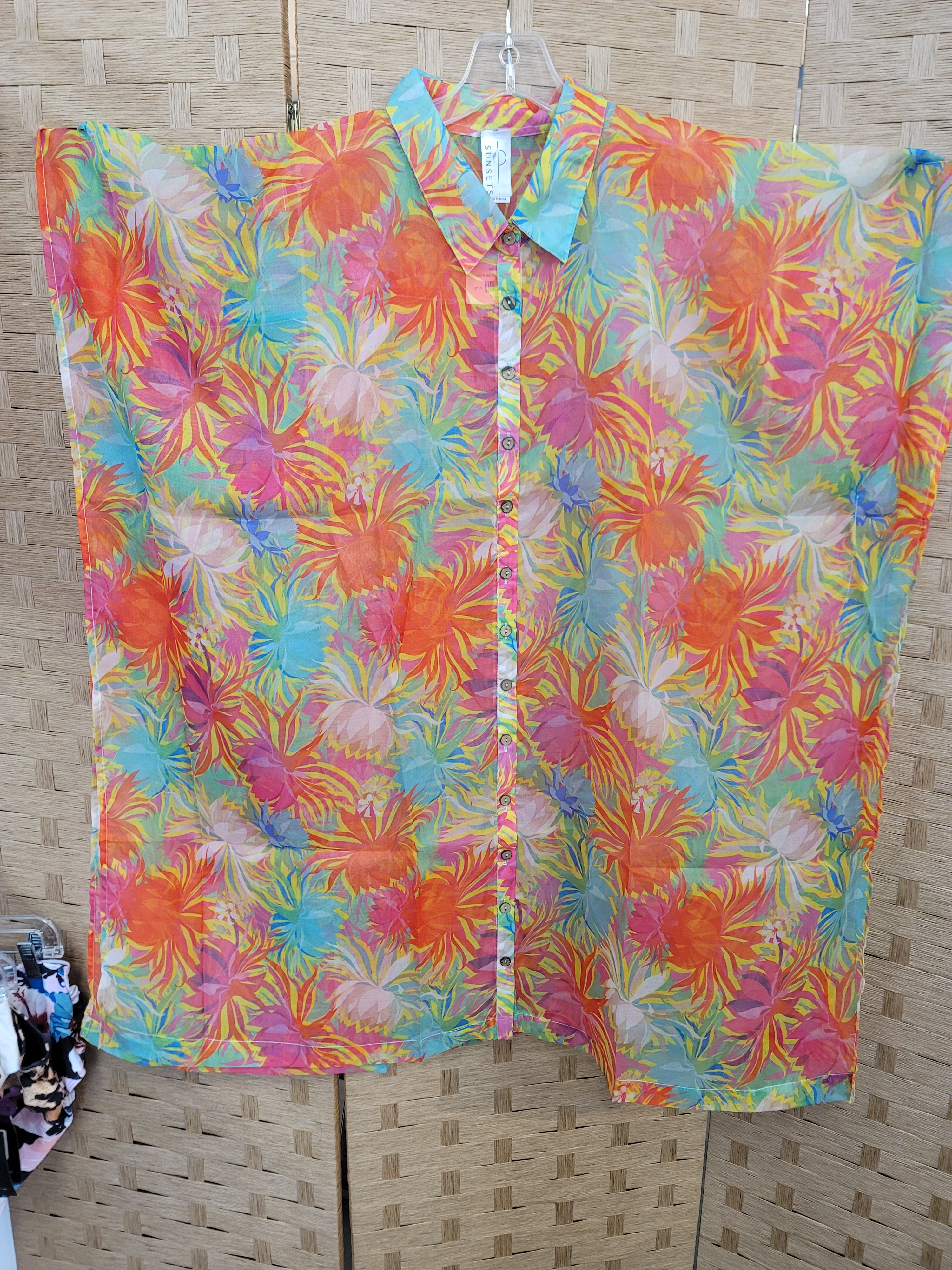 Sunsets Women's Lotus Print Shore Thing Tunic Cover-Up
