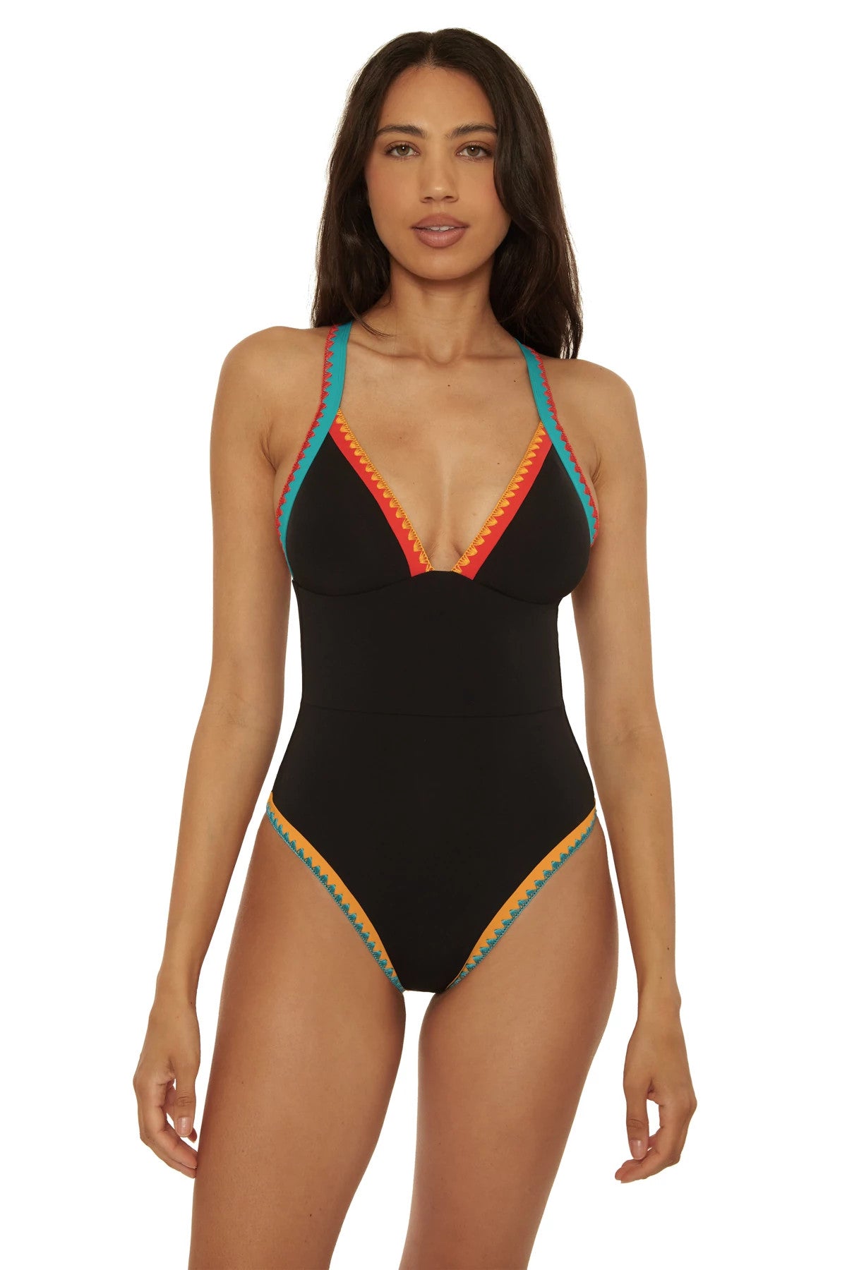 Lucky Brand Swim Avila Plunge One Piece