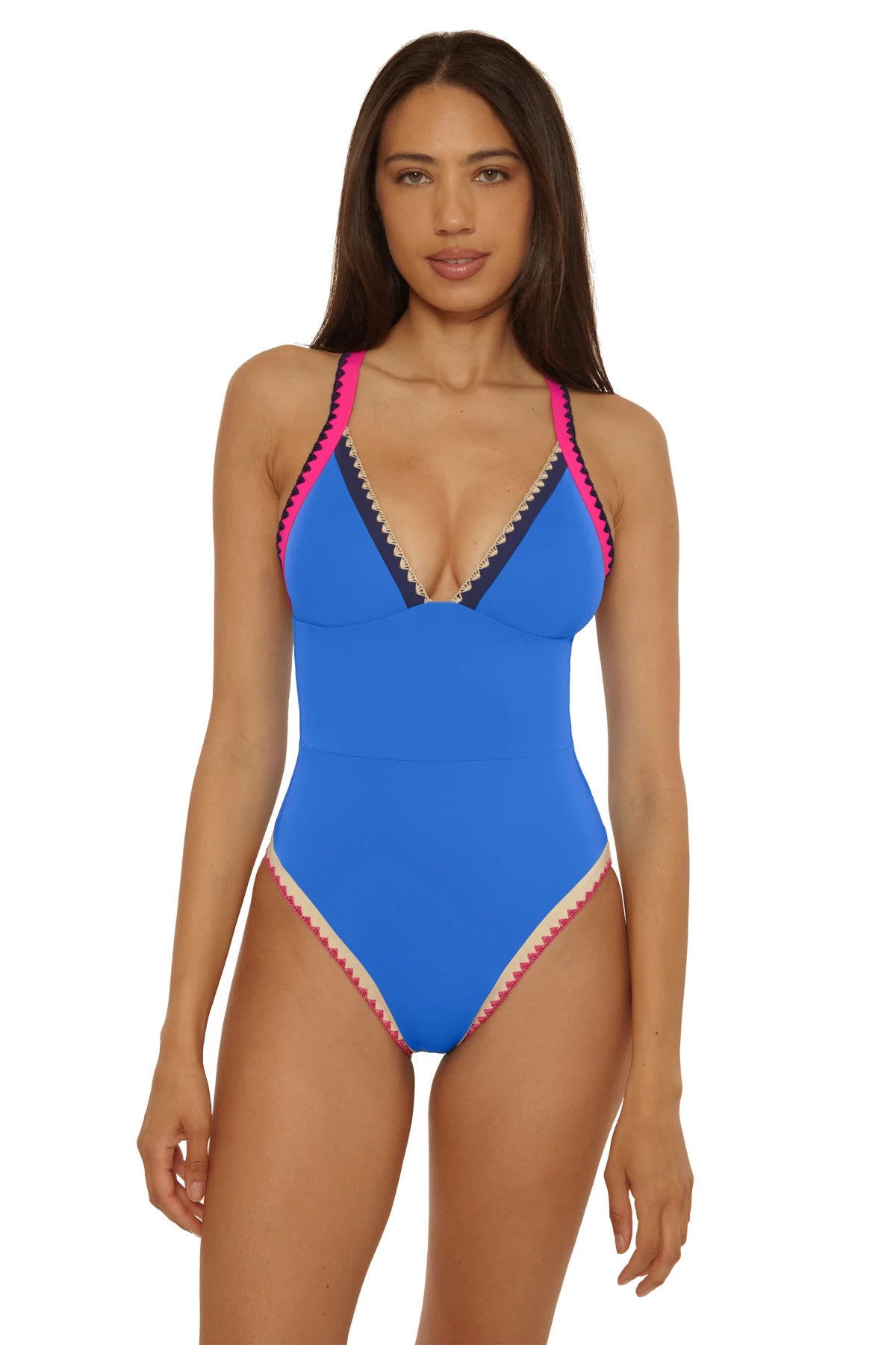 Lucky Brand Swim Avila Plunge One Piece