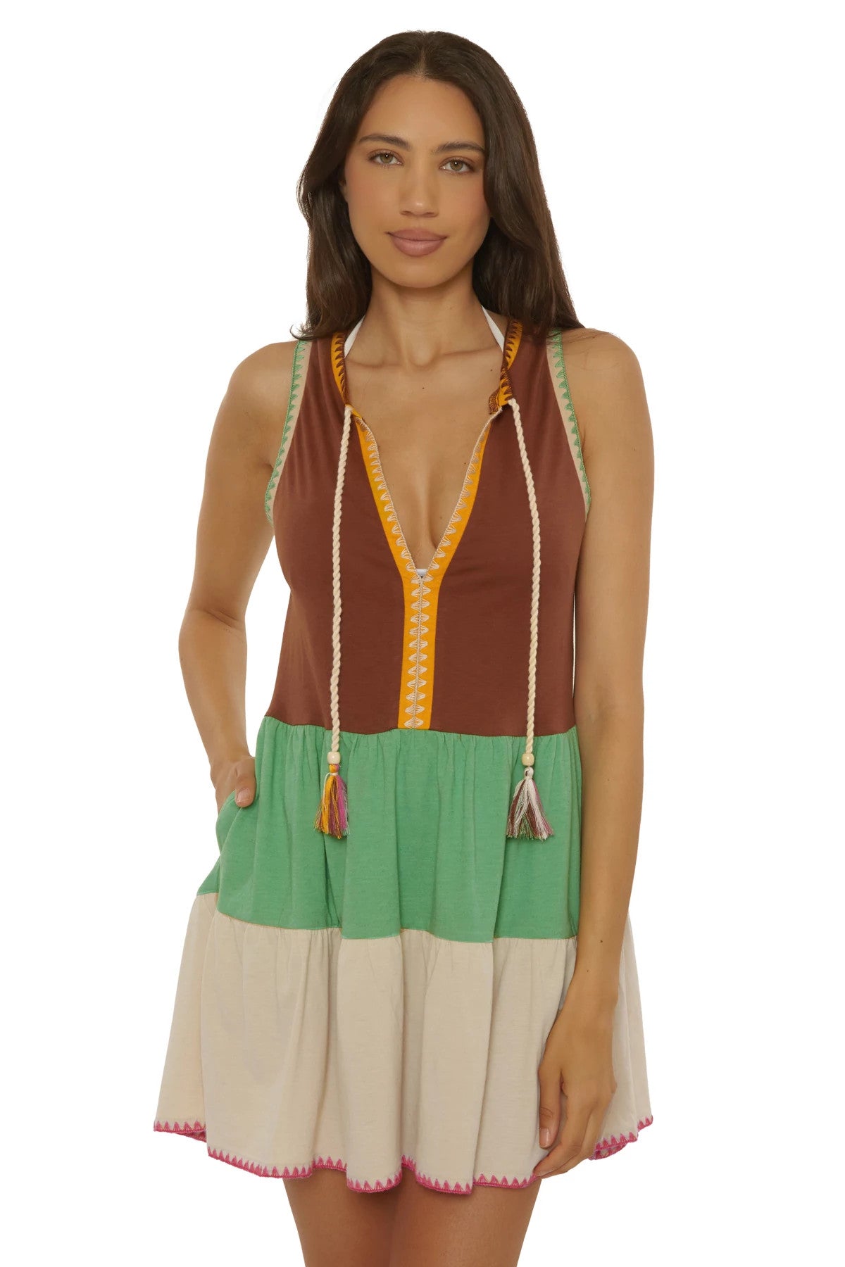 Lucky Brand Swim Lagos Tiered Dress