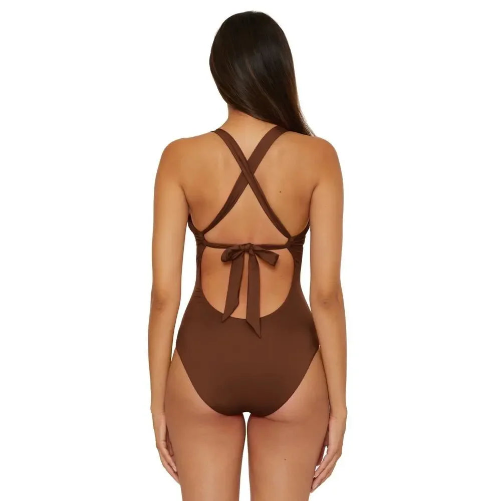 Becca Swim Women's Marble Canyon Ariyah Plunge One-Piece