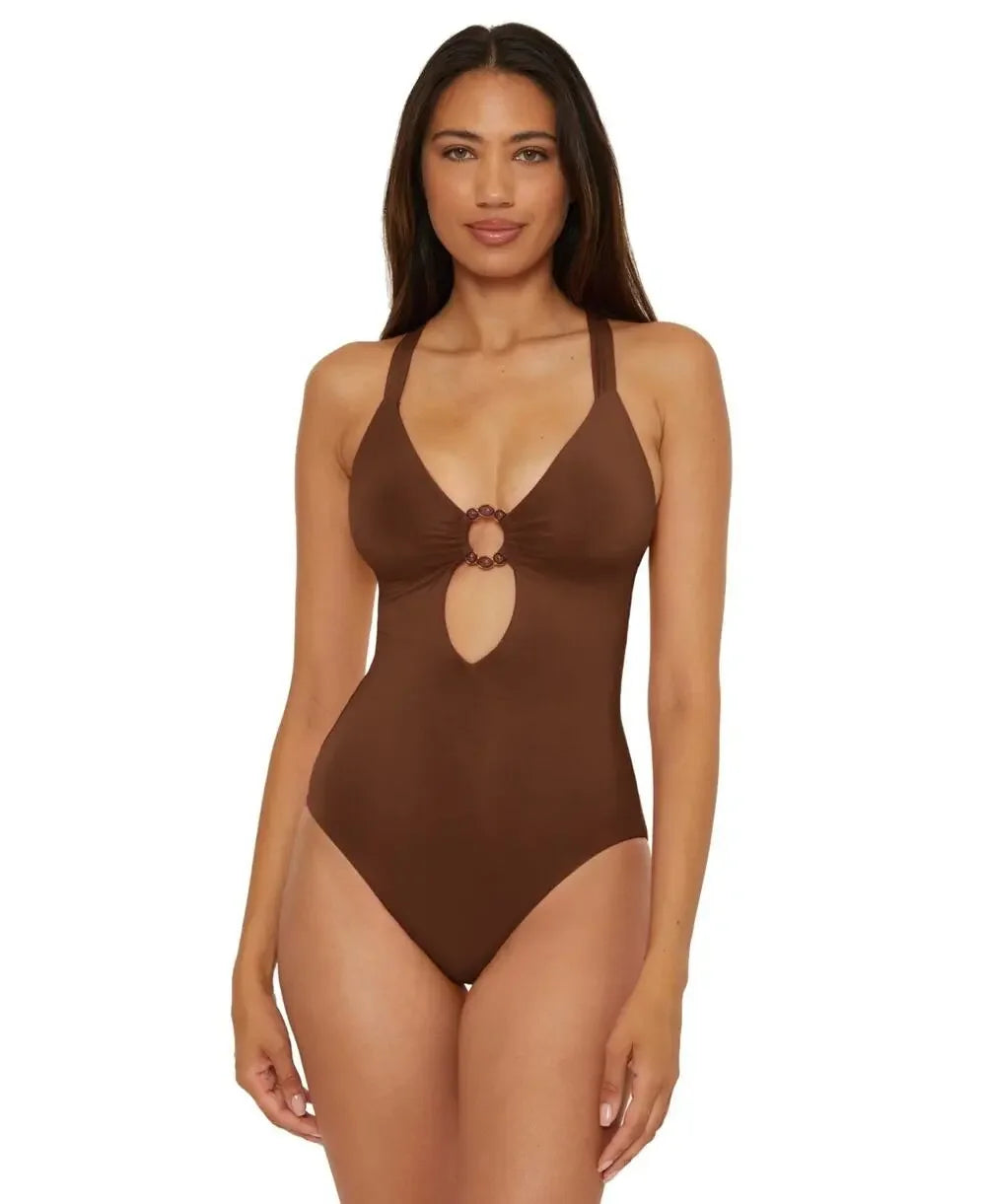 Becca Swim Women's Marble Canyon Ariyah Plunge One-Piece