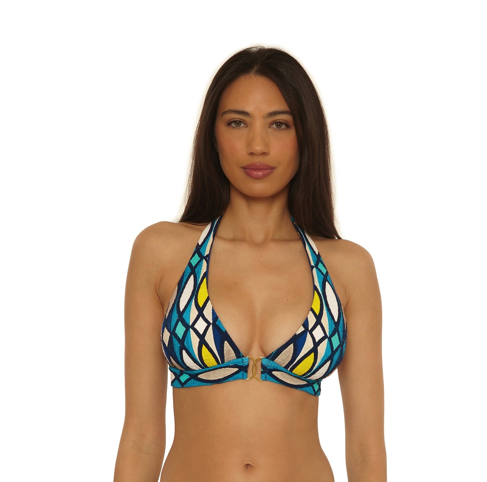 Trina Turk Swim Women's Paros Print Banded Halter Bikini Top