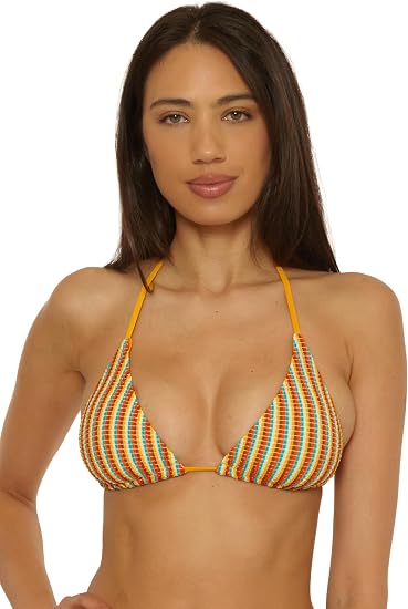 Lucky Brand Swim Womens Ocean Wave Triangle Bikini Top