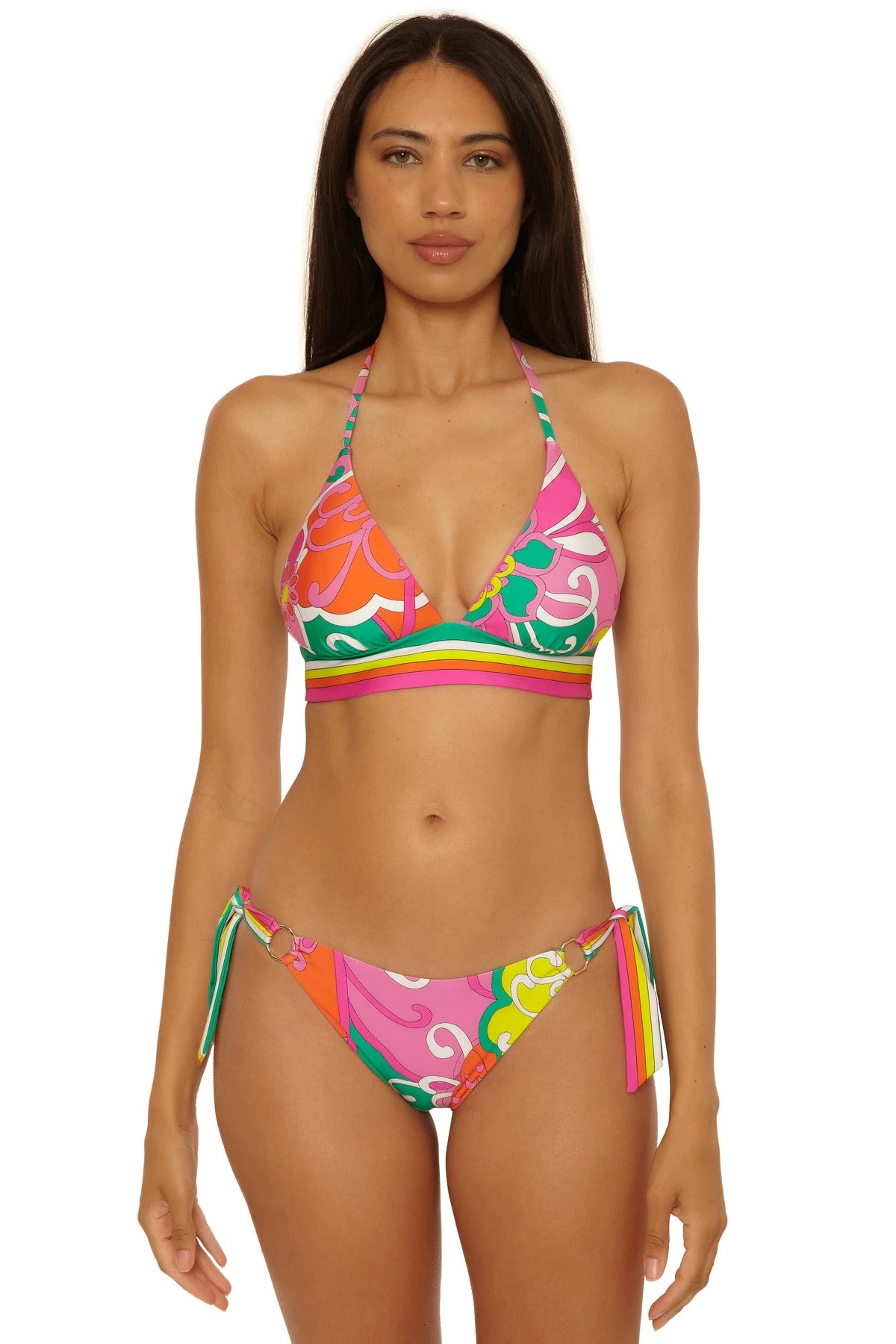 Trina Turk Swim Elara Print Reversible Triangle Bikini Top