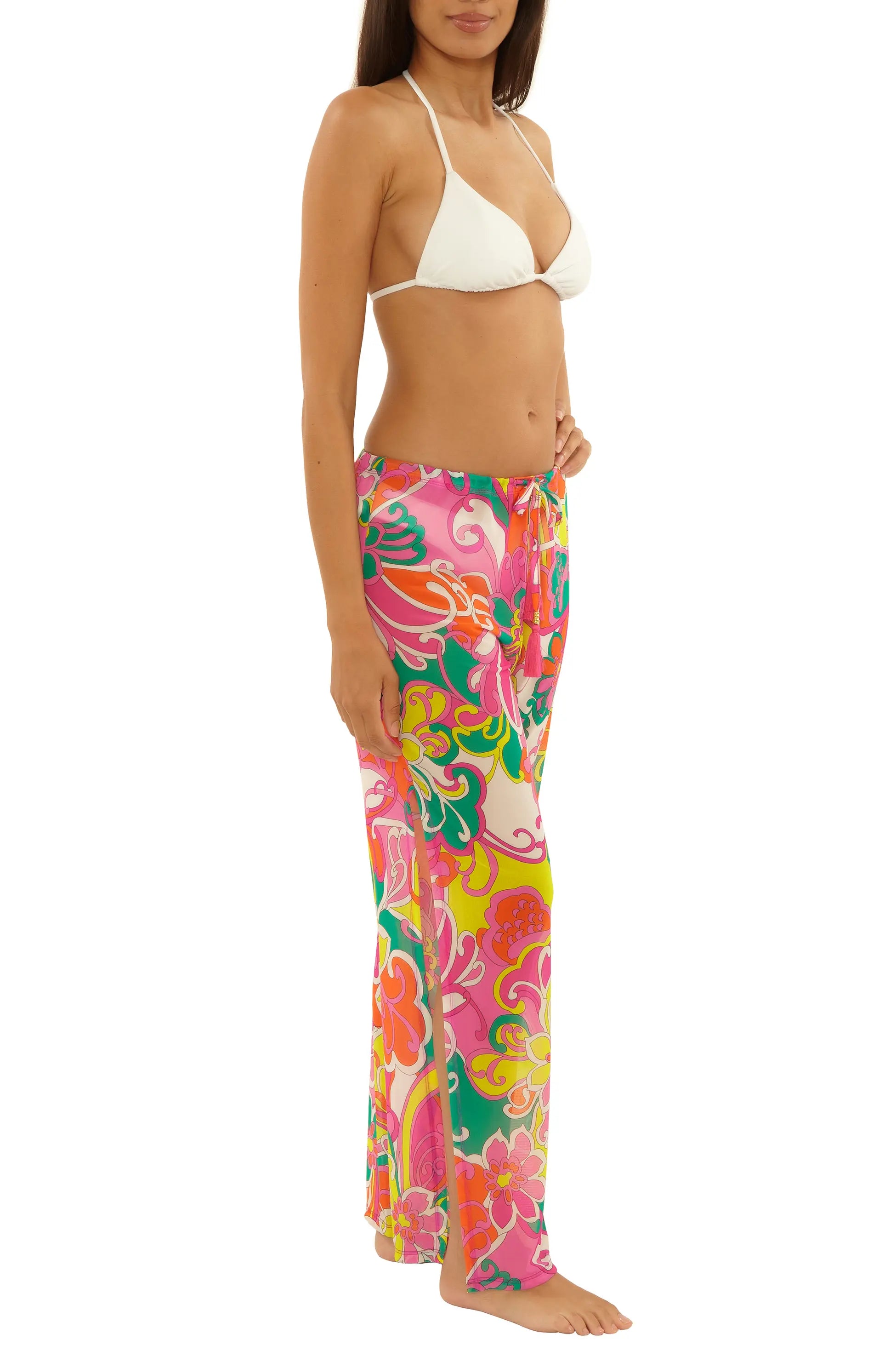 Trina Turk Elara Floral Mesh Cover-Up Pants