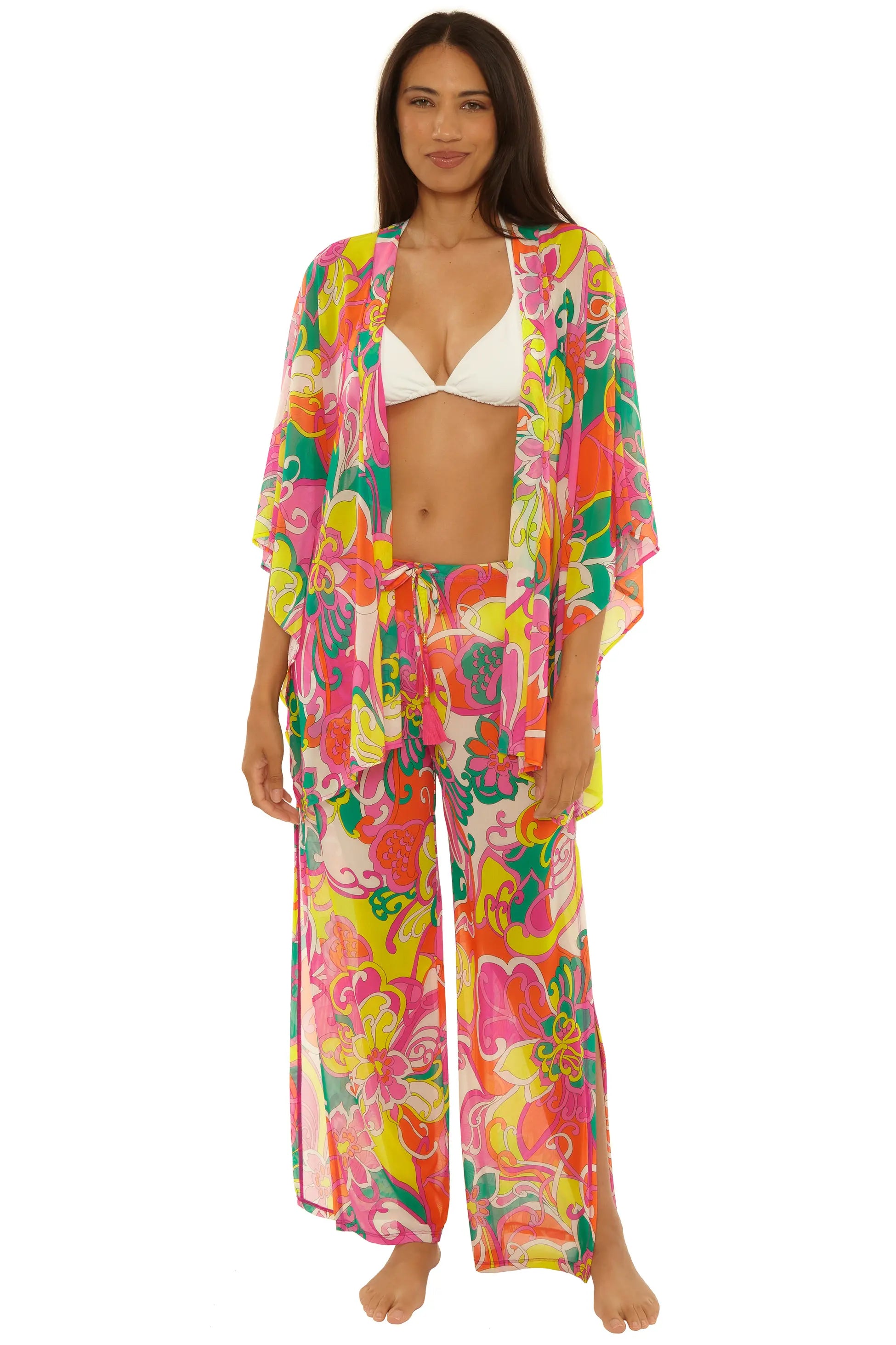 Trina Turk Elara Floral Mesh Cover-Up Pants