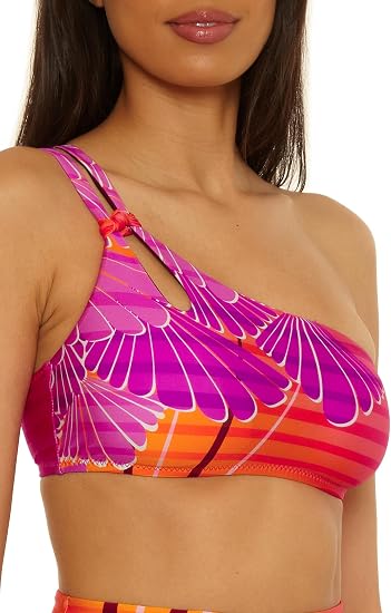 TRINA TURK RHODES PRINT ASYMMETRIC ONE SHOULDER BIKINI TOP