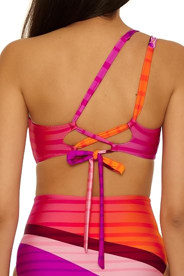TRINA TURK RHODES PRINT ASYMMETRIC ONE SHOULDER BIKINI TOP
