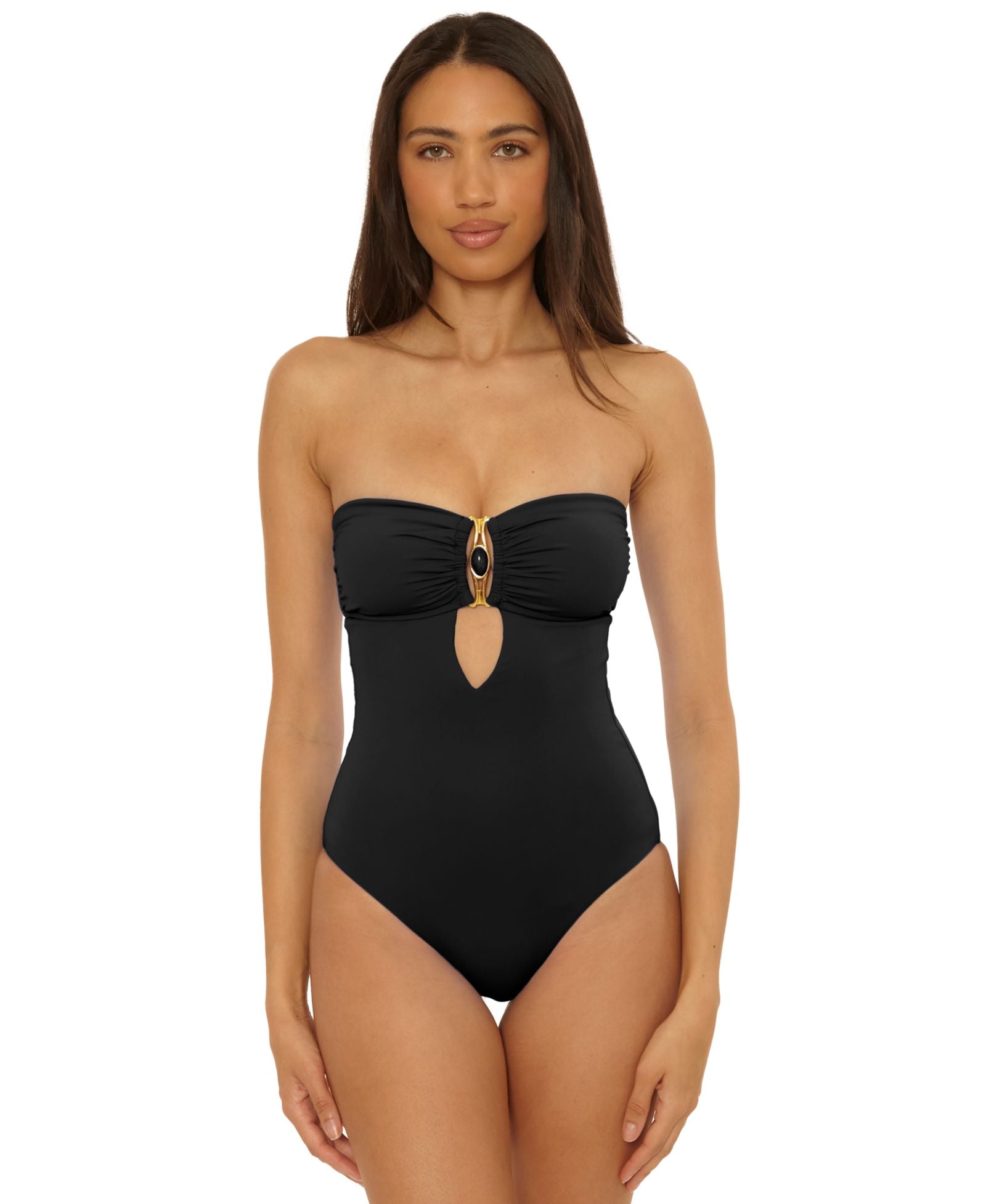 Becca Swim Women's Rock Solid Bandeau One-Piece Swimsuit