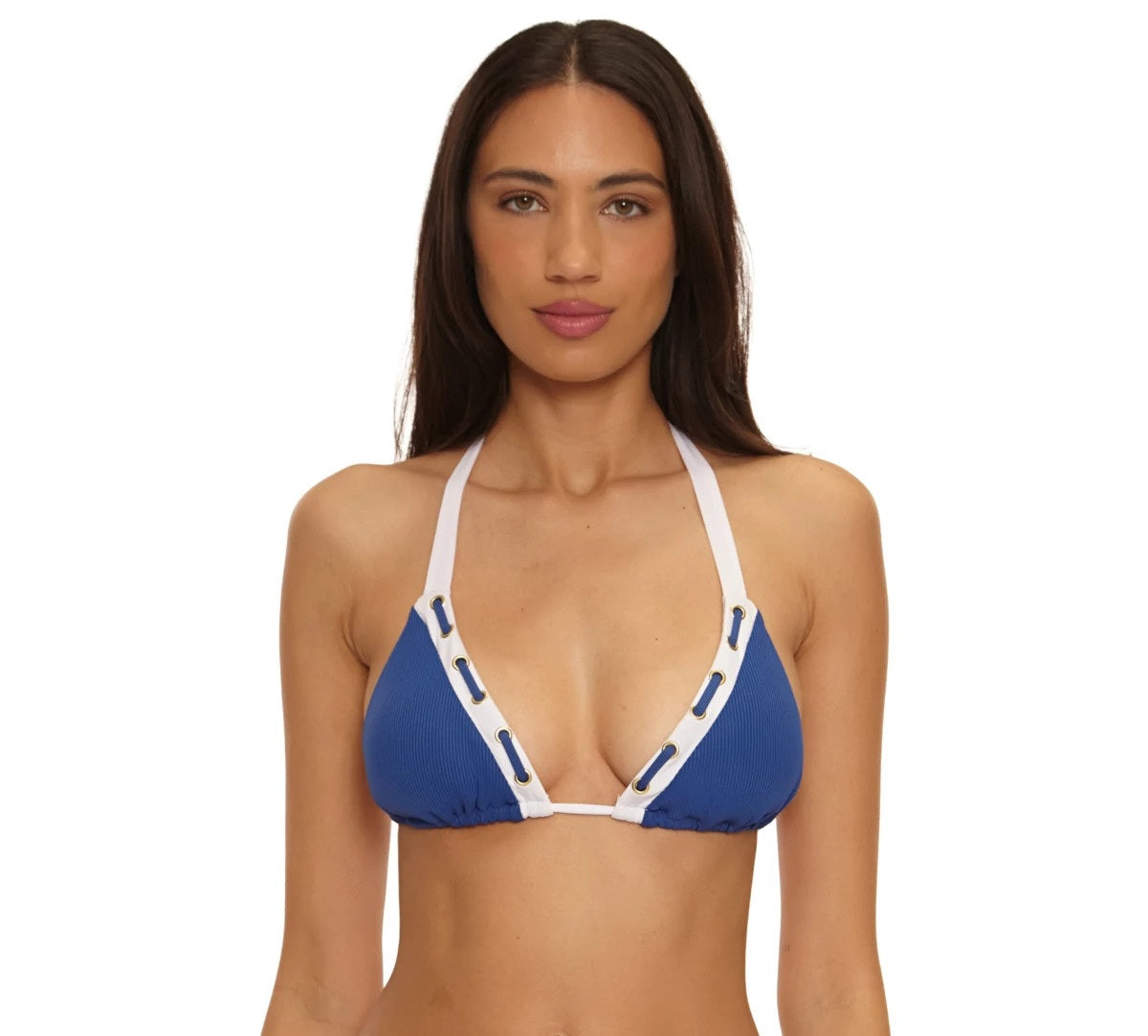 Becca Swim Nautical Cheryl Ribbed Triangle Bikini Top