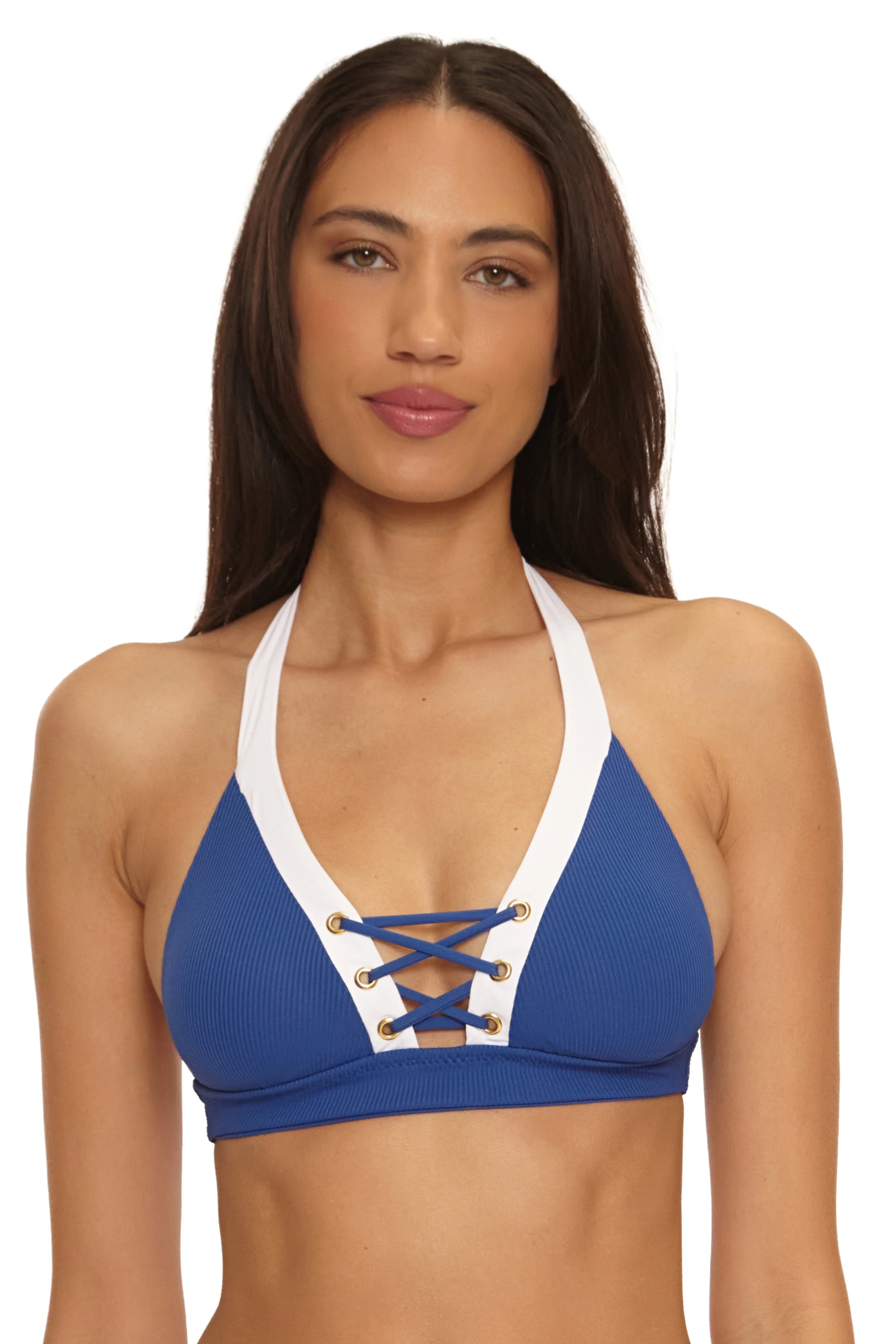 Becca Swim Yacht Club Textured Rib Halter Top