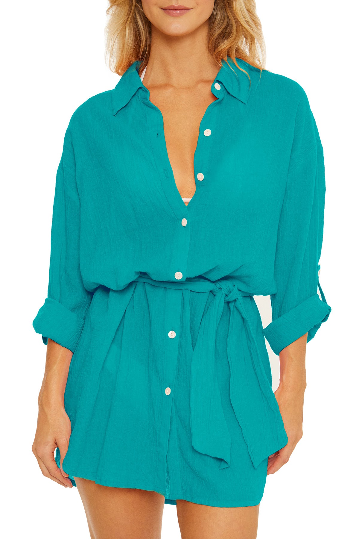 GAUZY SHIRT DRESS