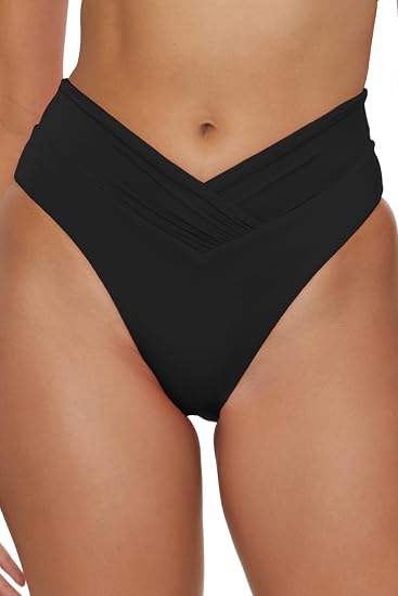 Becca Swim Women's Solid Color Code French Cut Bikini Bottom