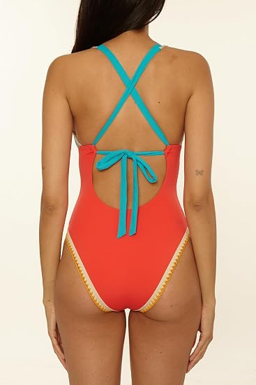 Lucky Brand Swim Avila Plunge One Piece