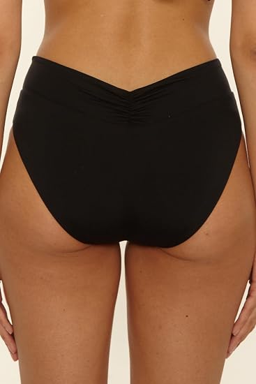 Becca Swim Women's Solid Color Code American Fit Full Coverage Bottoms