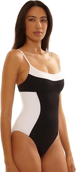 Becca Swim Women's Sport Mode Square-Neck One-Piece Swimsuit