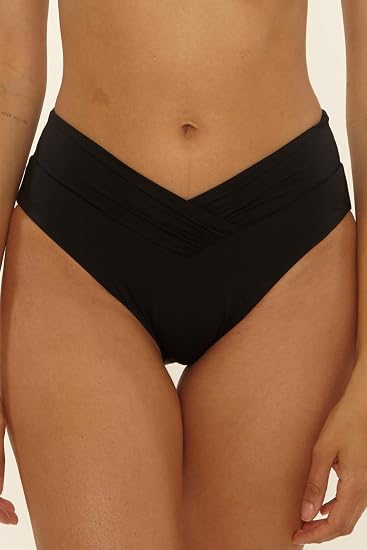 Becca Swim Women's Solid Color Code American Fit Full Coverage Bottoms