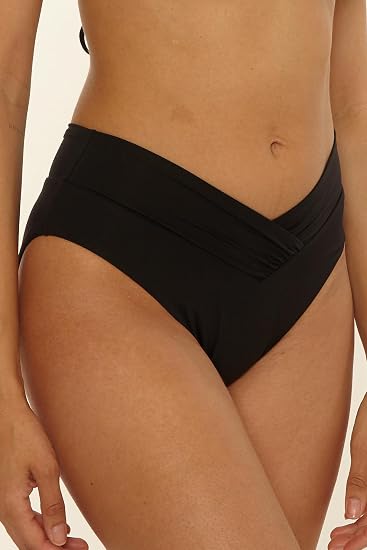 Becca Swim Women's Solid Color Code American Fit Full Coverage Bottoms