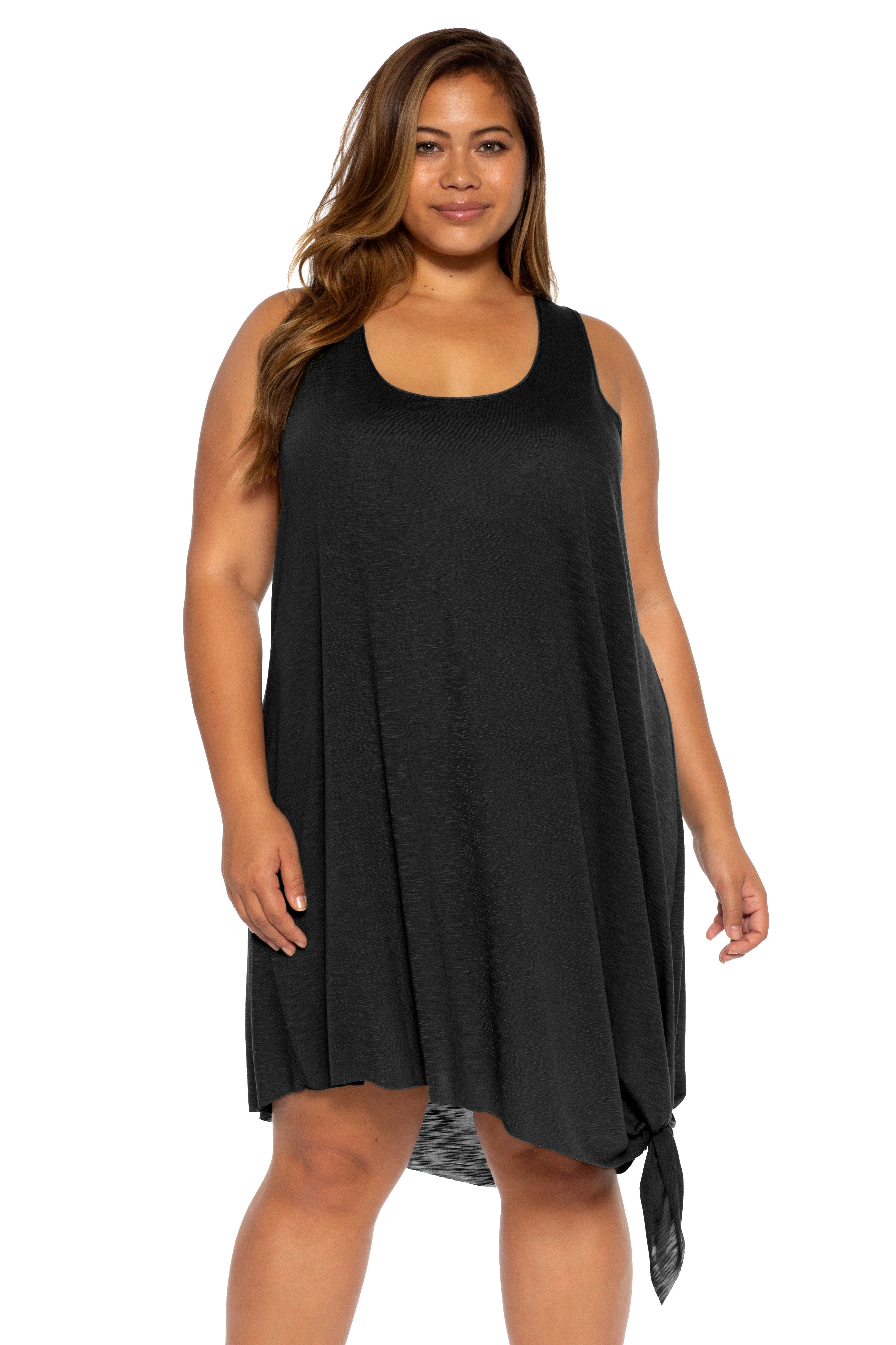 BREEZY BASICS Tie-Hem Sleeveless Dress Plus Size