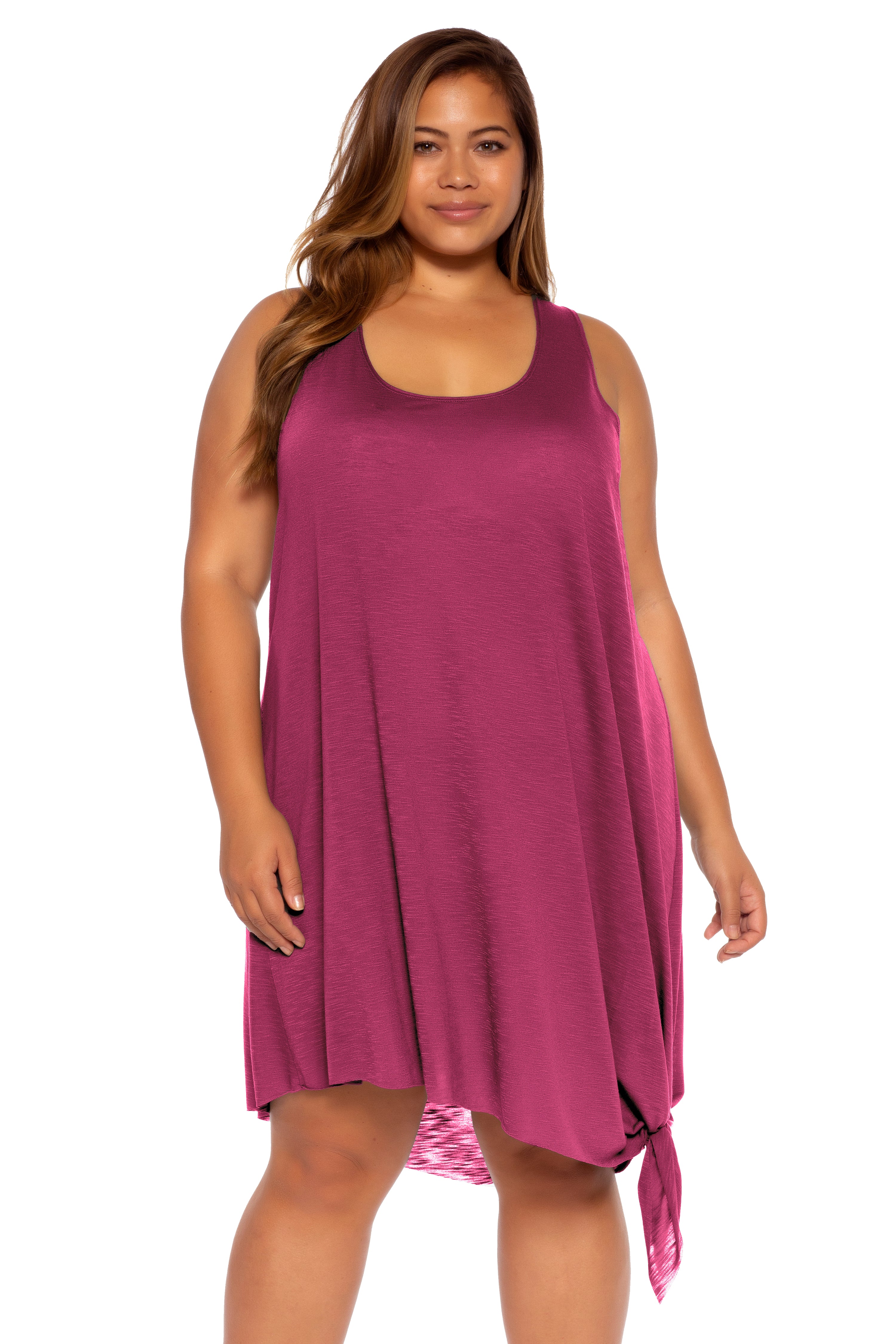 BREEZY BASICS Tie-Hem Sleeveless Dress Plus Size