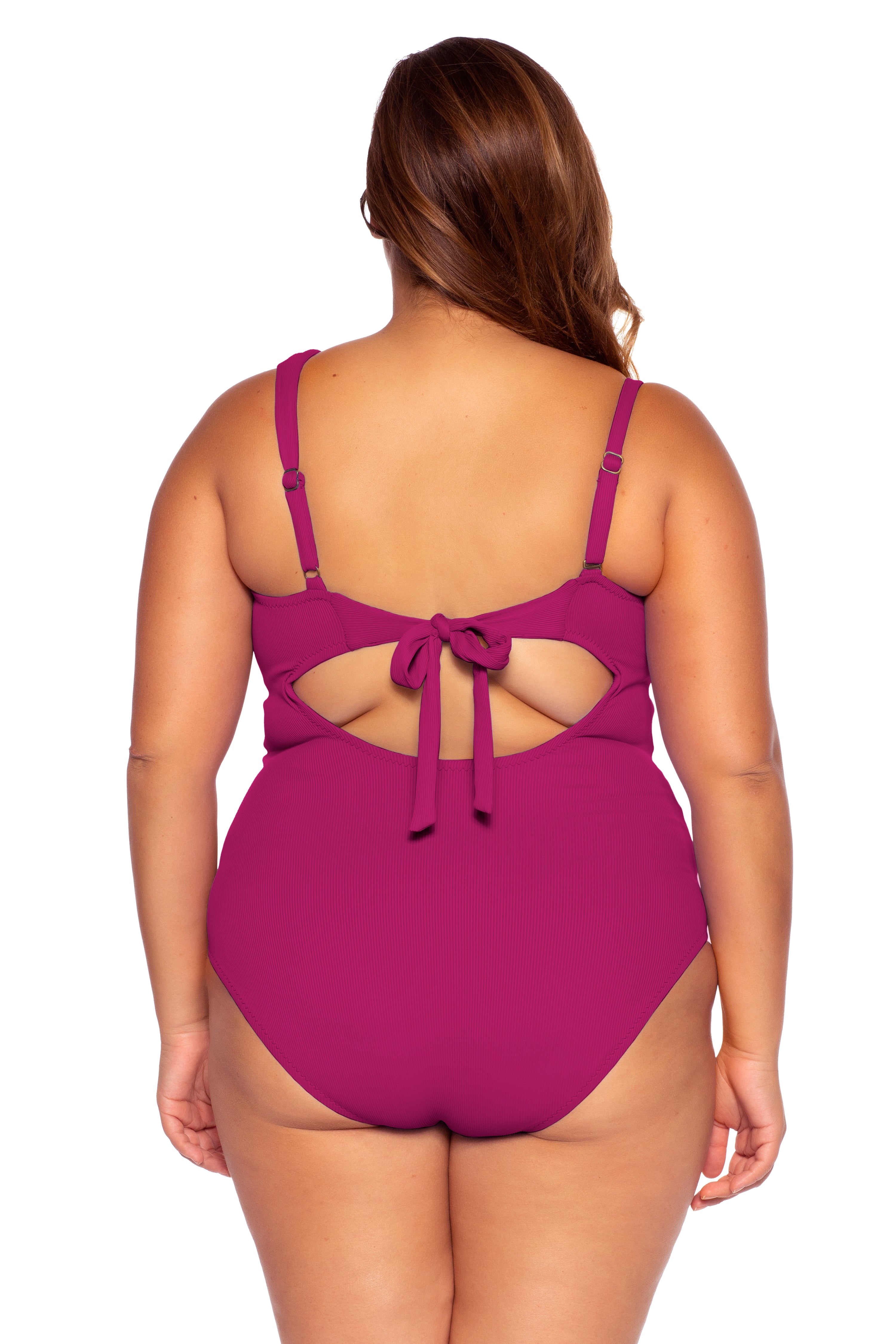 Becca Etc Plus Size Asymmetric Fine Line One Piece