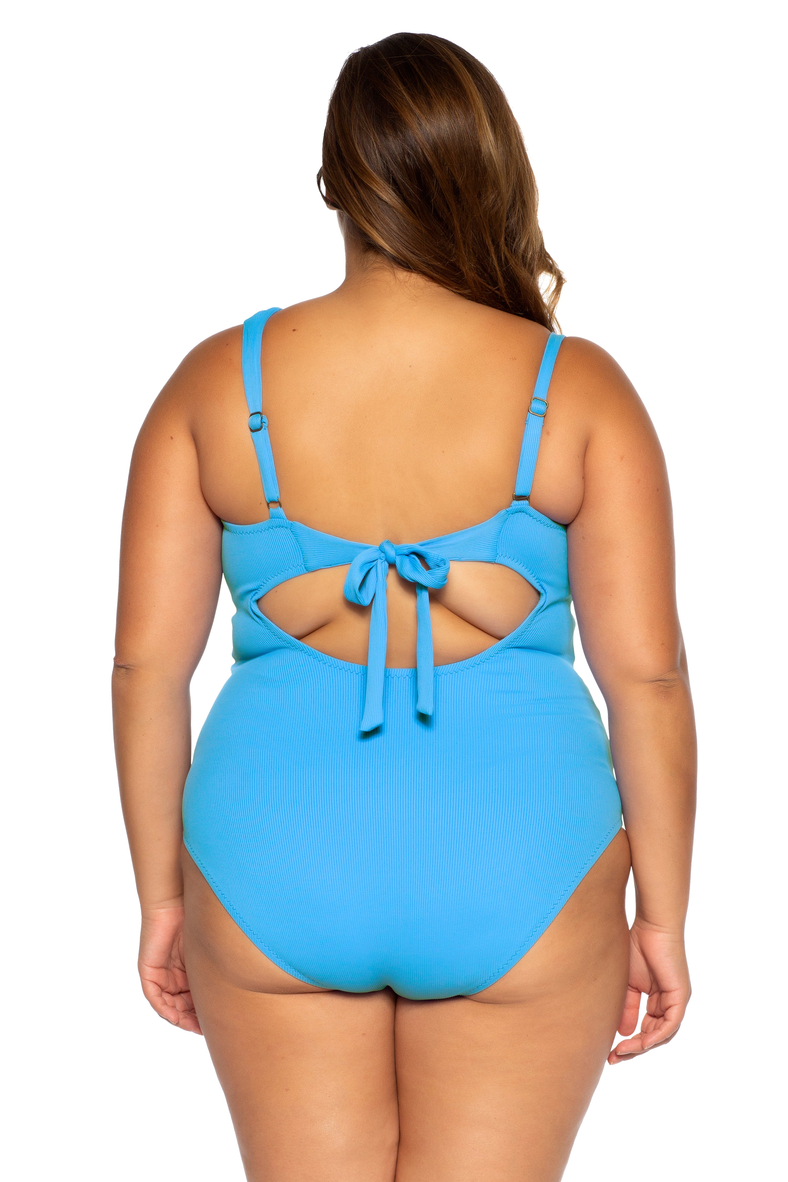 Becca Etc Plus Size Asymmetric Fine Line One Piece