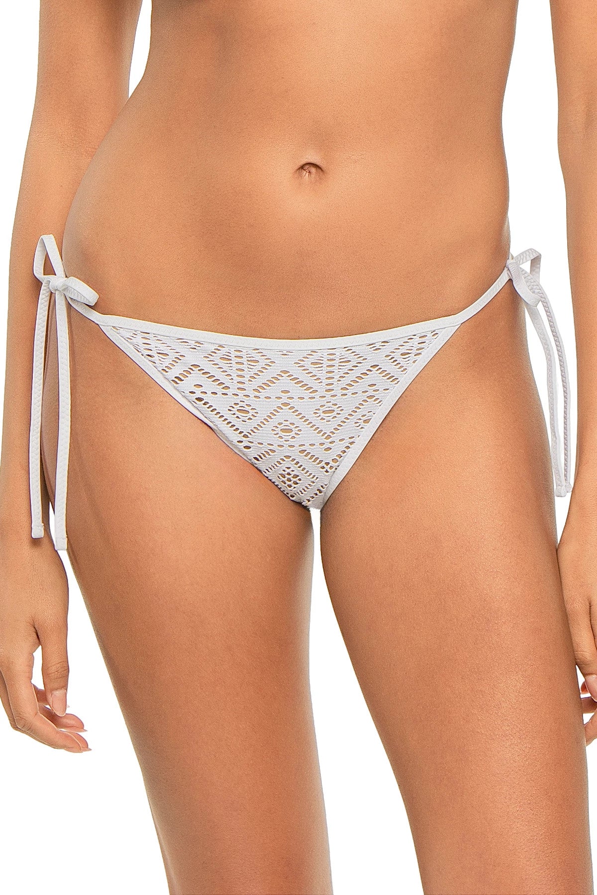 Becca Swim Women's Show & Tell Crochet Color Play Demi Tie-Side Bikini Bottom