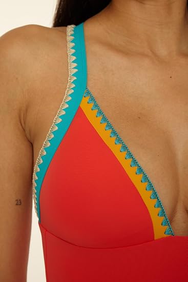 Lucky Brand Swim Avila Plunge One Piece