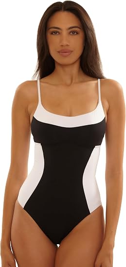 Becca Swim Women's Sport Mode Square-Neck One-Piece Swimsuit