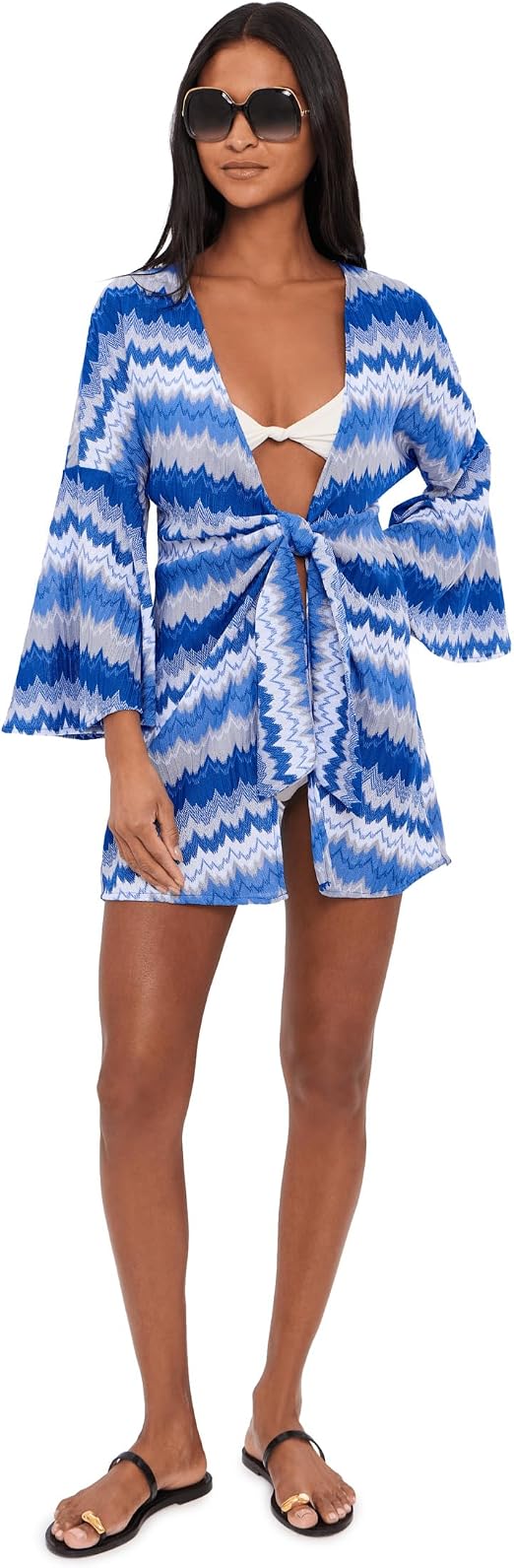 Becca Swim Women's Santorini Textured Tie Front Tunic