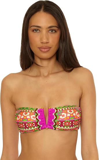 Becca Swim Women's Moroccan Tile V-Wire Bandeau Bikini Top