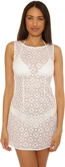 Becca Swim Women's Las Colinas Stretch Lace Dress Cover Up