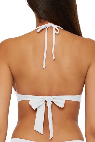 Becca Swim Women's Marble Canyon Mira Ring Front Halter Bikini Top