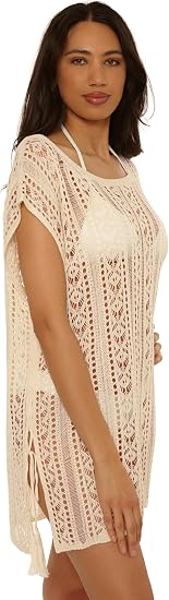 Becca Swim Women's Boho Bliss Sweater Knit Tunic, Casual, Beach Cover Up