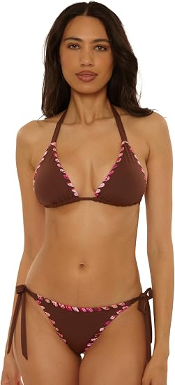 Becca Swim Women's On The Edge Triangle Bikini Top