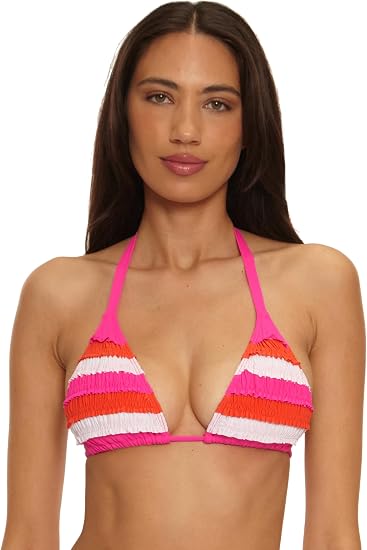 Becca Swim Women's Flamingo Triangle Bikini Top