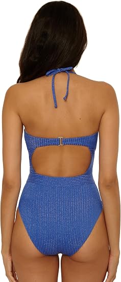 Becca Swim Golden Isle Brinley Shirred Bandeau One-Piece Swimsuit for Women