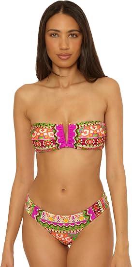 Becca Swim Women's Moroccan Tile V-Wire Bandeau Bikini Top