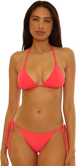 Becca Swim Women's Solid Color Code Demi Basic Tie Side Bottom