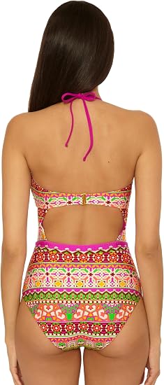 Becca Swim Women's Moroccan Tile Bandeau One-Piece Swimsuit