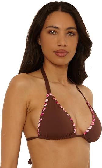 Becca Swim Women's On The Edge Triangle Bikini Top