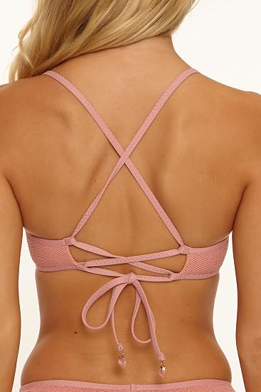 Isabella Rose Women's Como Textured Knit Underwire Bikini Top