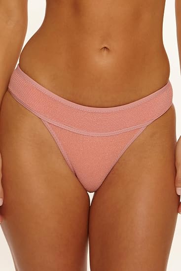 Isabella Rose Women's Como Textured Knit Maui Bikini Bottom, Cheeky Coverage