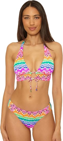 BECCA Swim Women's Rio Print Halter Bikini Top