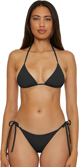 Becca Swim Women's Solid Color Code Demi Basic Tie Side Bottom