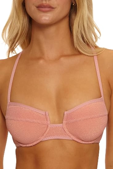 Isabella Rose Women's Como Textured Knit Underwire Bikini Top