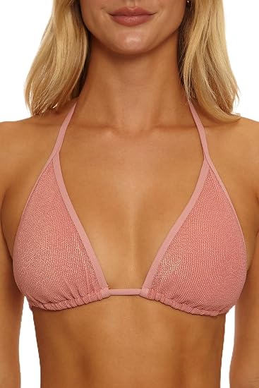 Isabella Rose Women's Como Textured Knit Triangle Bikini Top