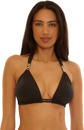 Becca Swim Women's Solid Color Code D Slider Bikini Top