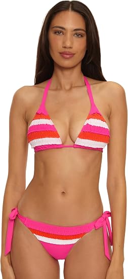 Becca Swim Women's Flamingo Triangle Bikini Top